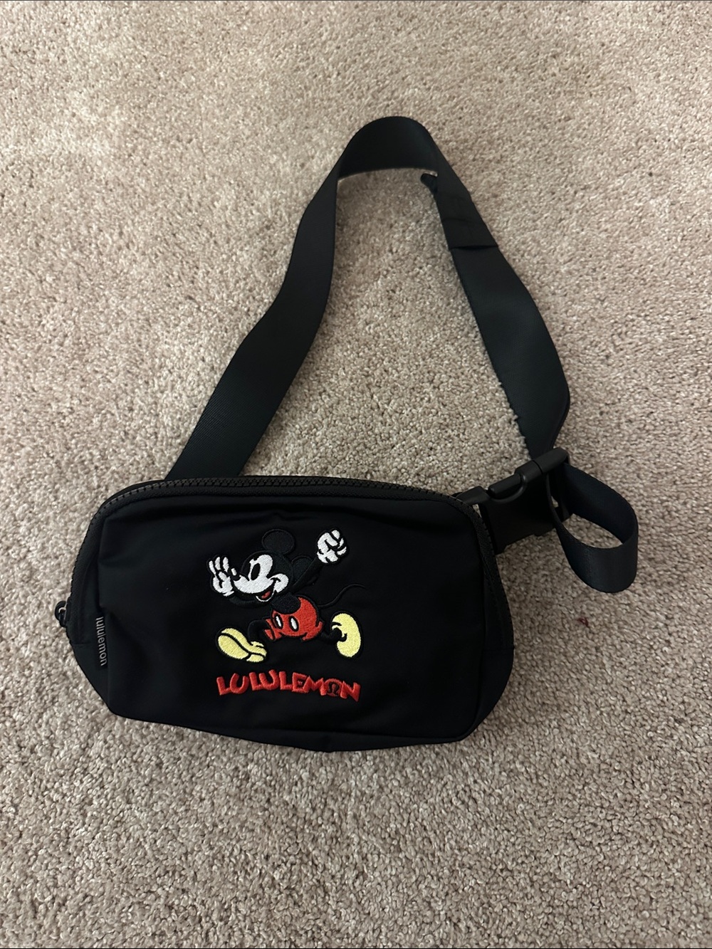 lululemon athletica Black Crossbody Bag with Mickey Embroidery